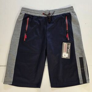 Marx & Dutch Mens Navy Gray Activewear Shorts Size L 176309B-NA